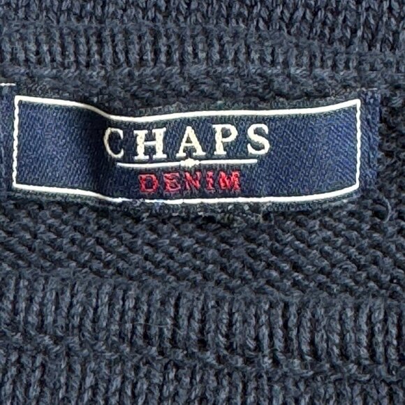 Cotton Western Sweater by Chaps Denim Aztec Print Navy Women NO SIZE TAG Medium - Picture 5 of 6